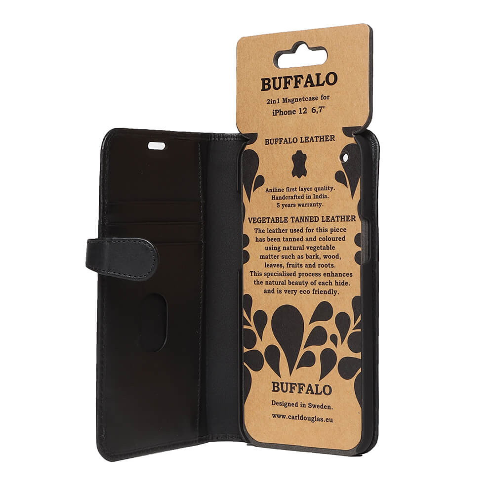BUFFALO 2in1 Wallet Leather 3 card iPhone 12  Pro Max Black