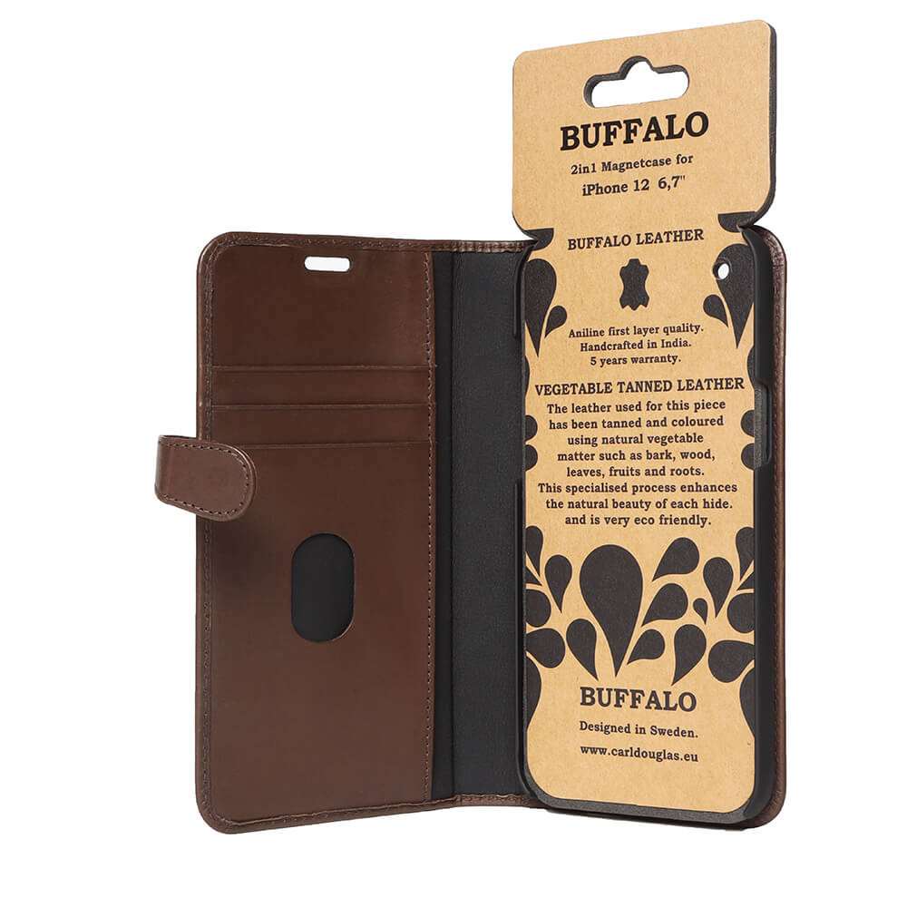 BUFFALO 2in1 Wallet Leather 3 card iPhone 12  Pro Max Brown