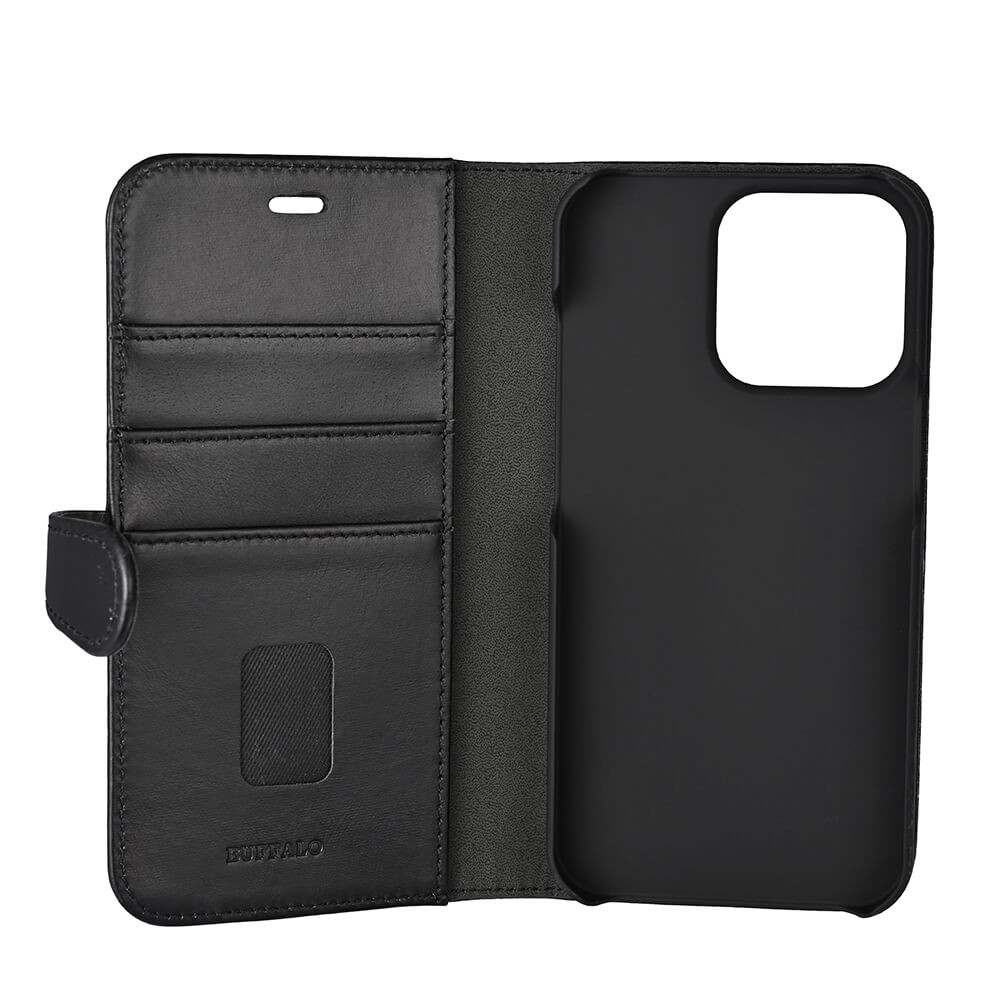 BUFFALO 2in1 Wallet Leather 3 card iPhone 13 Pro Black