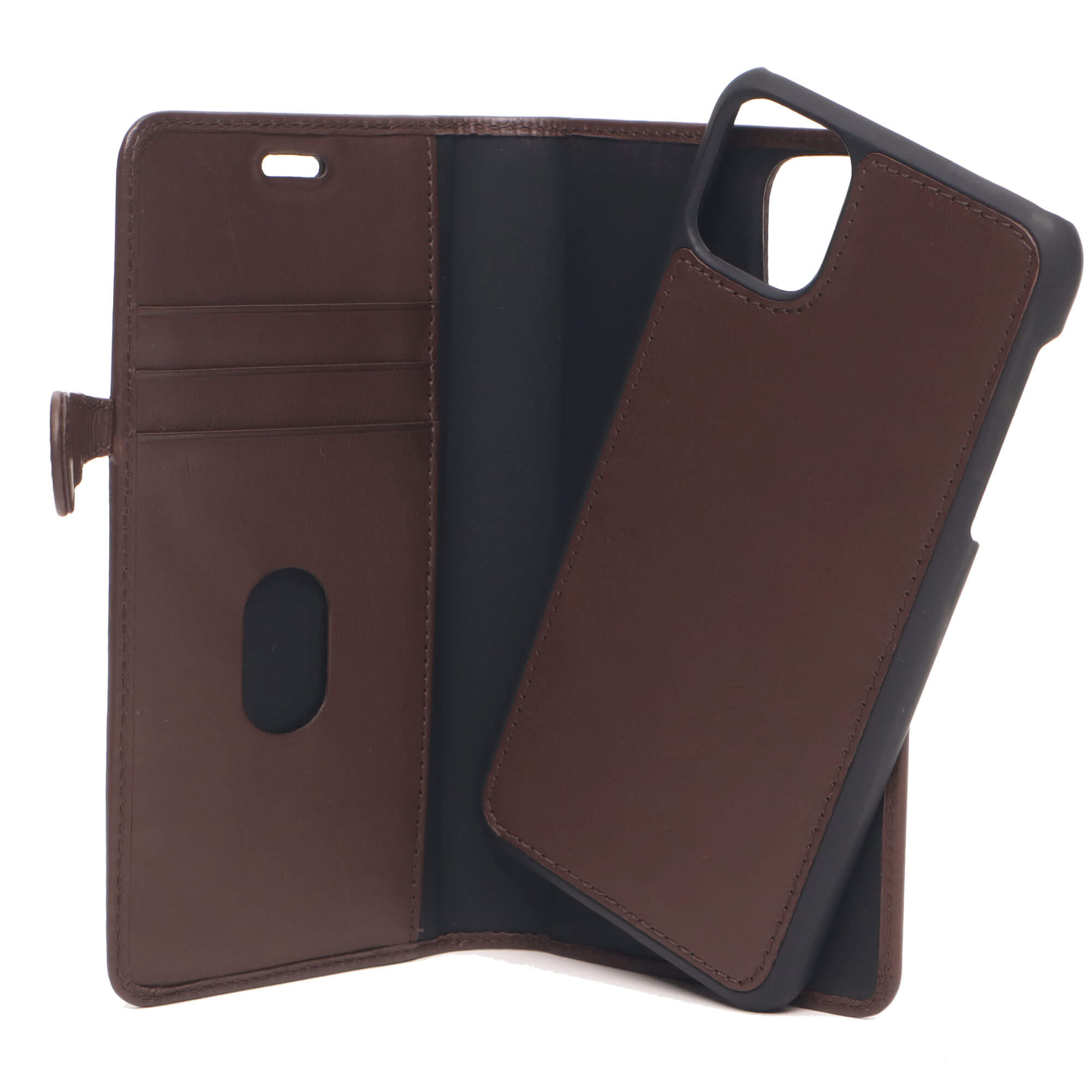 BUFFALO 2in1 Wallet Leather 3 card iPhone 11 Pro Max Brown