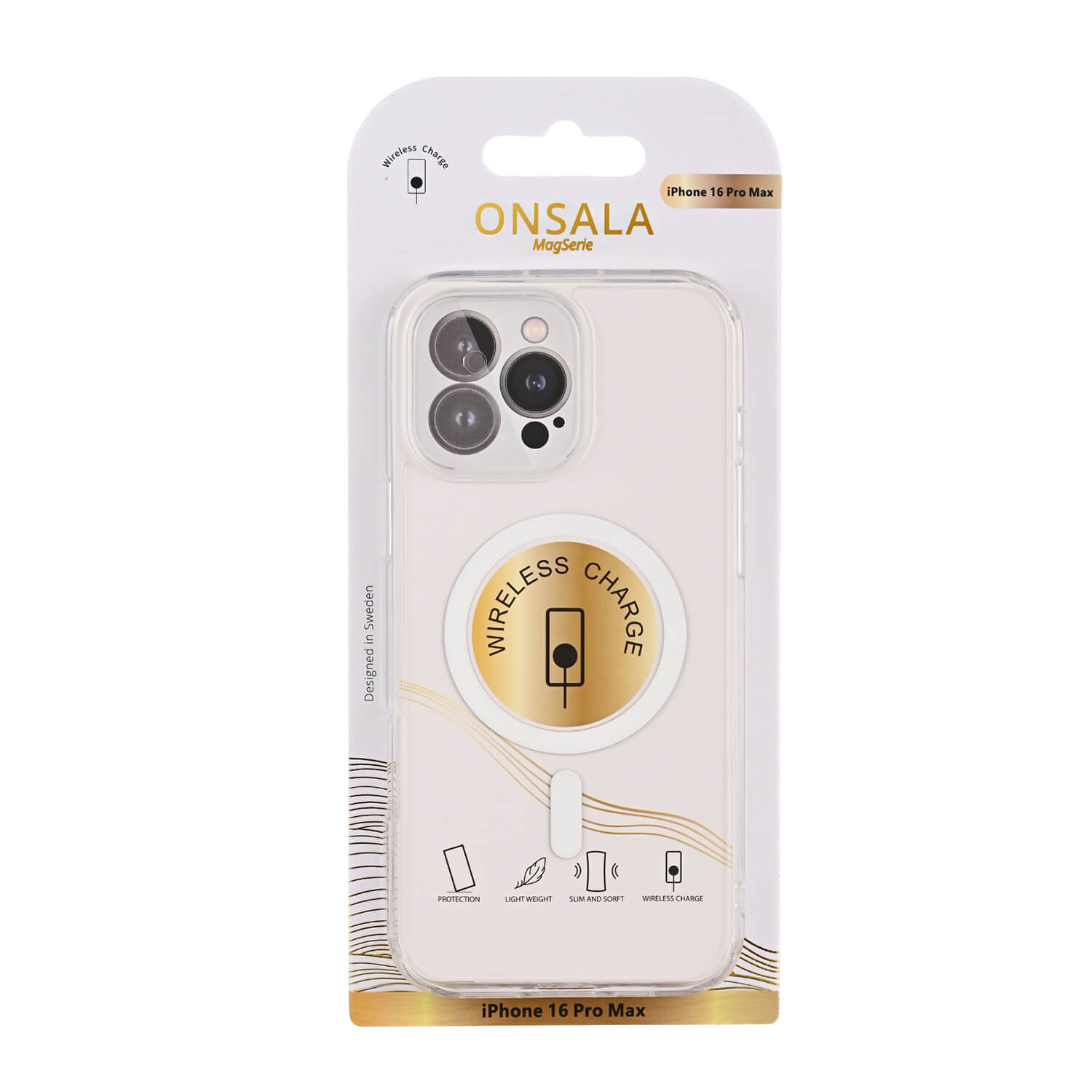 ONSALA Back Clear Case MagSerie iPhone 16 Pro Max Clear