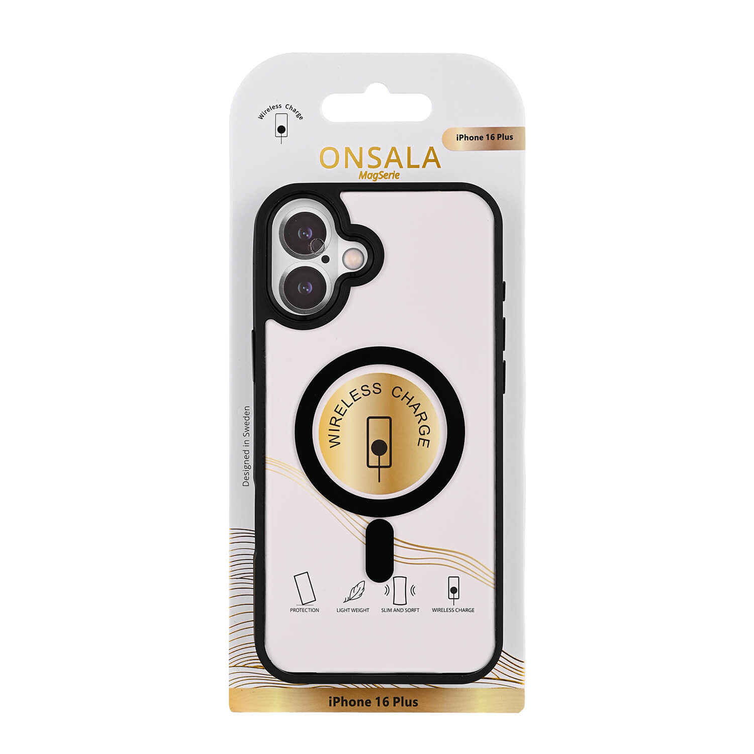 ONSALA Back Bumper Clear Case MagSerie iPhone 16 Plus Clear Case Black