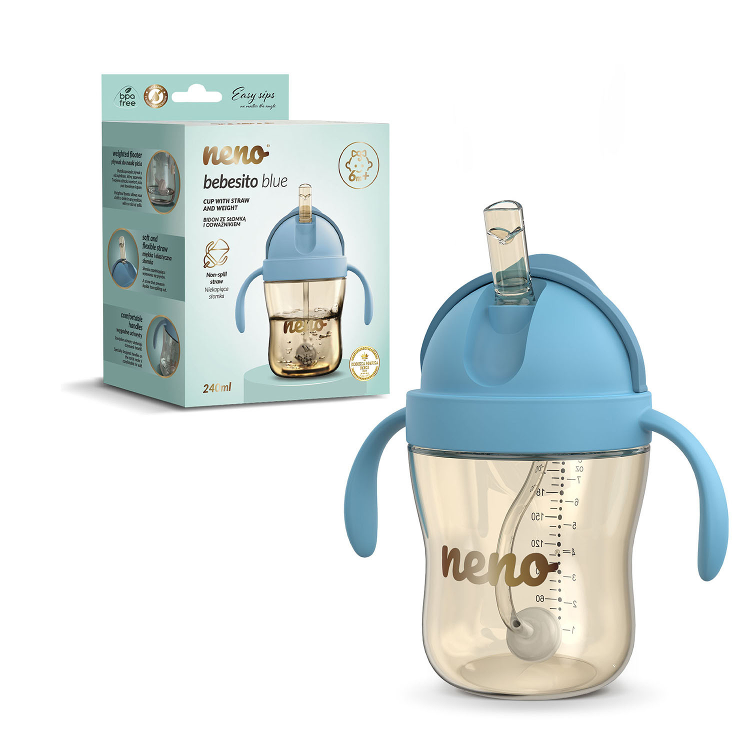 NENO Waterbottle 240 ml BEBESITO BLUE