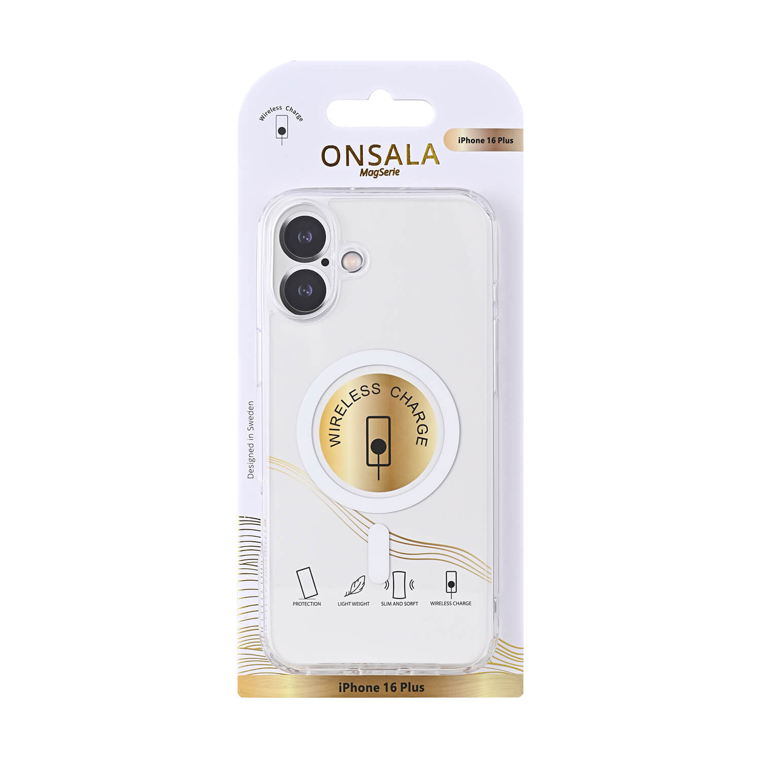 ONSALA Back Clear Case MagSerie iPhone 16 Plus Clear