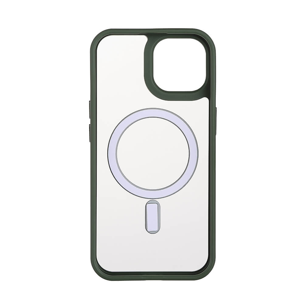 ONSALA Back Bumper Clear Case MagSerie iPhone 15 Clear Case Green Bumper