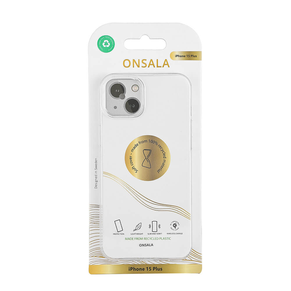 ONSALA Back Recycled Clear Case TPU iPhone 15 Plus Clear