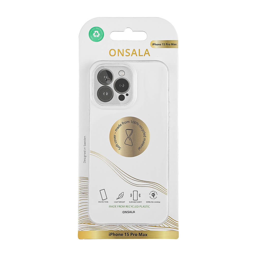 ONSALA Back Recycled Clear Case TPU iPhone 15 Pro Max Clear