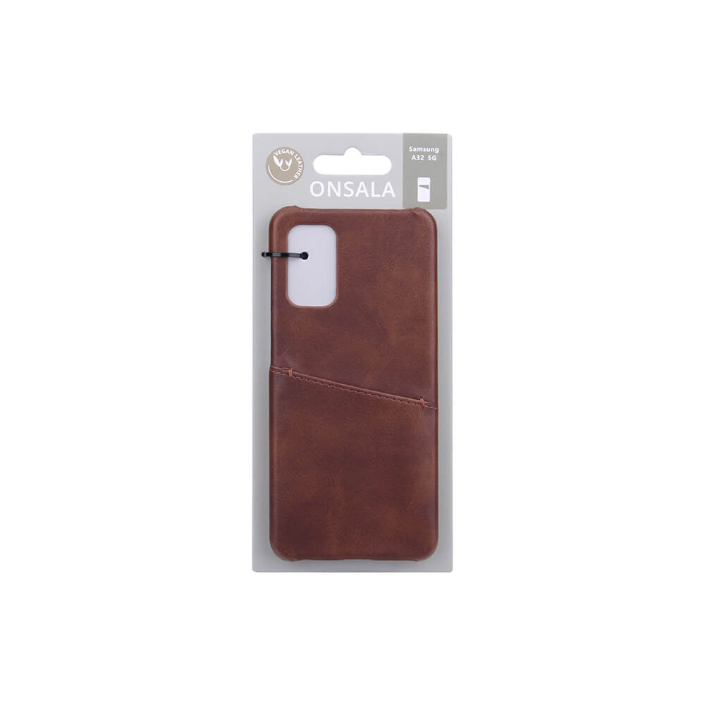 ONSALA Mobildeksel Brun med Kortlomme Samsung A32 Enterprise / A32 4G
