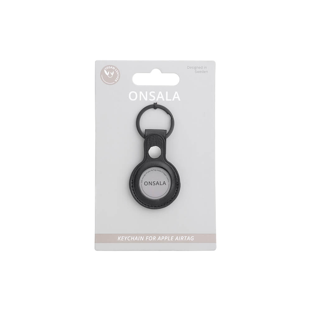 ONSALA Airtag Holder Svart med Nøkkelring