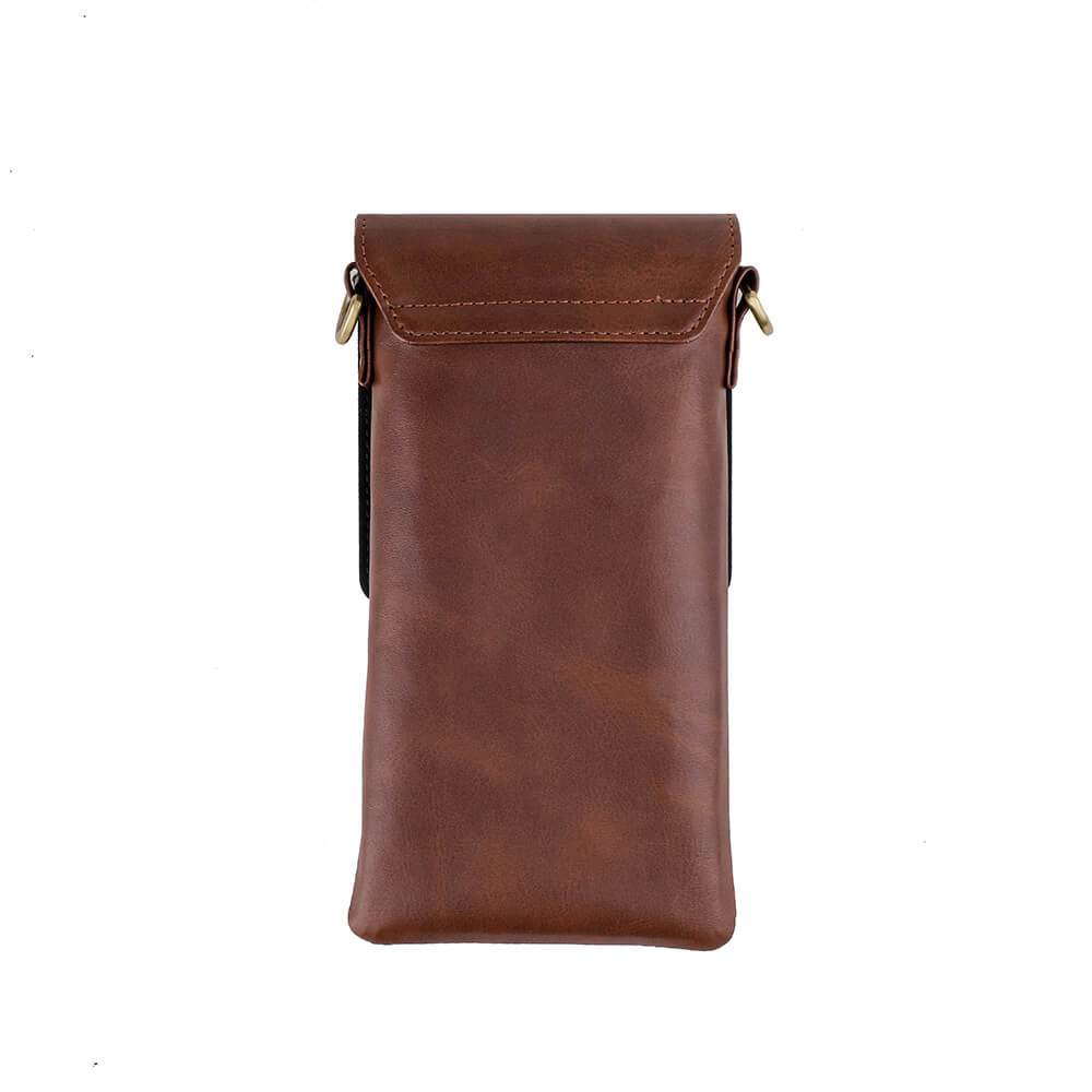 ONSALA Mobilväska med Halsrem Brun Universal tom 6.7"