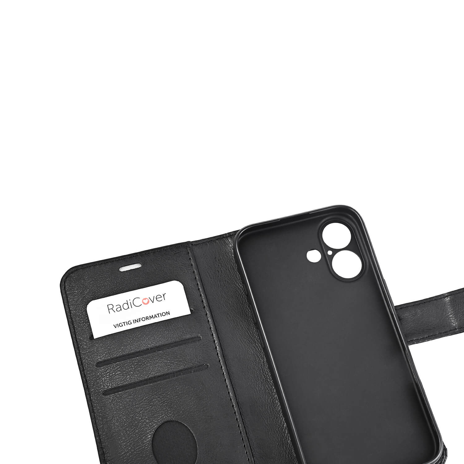 RADICOVER Flipcov Anti Radiation RFID 3 card MagS iPhone 16 Black PU