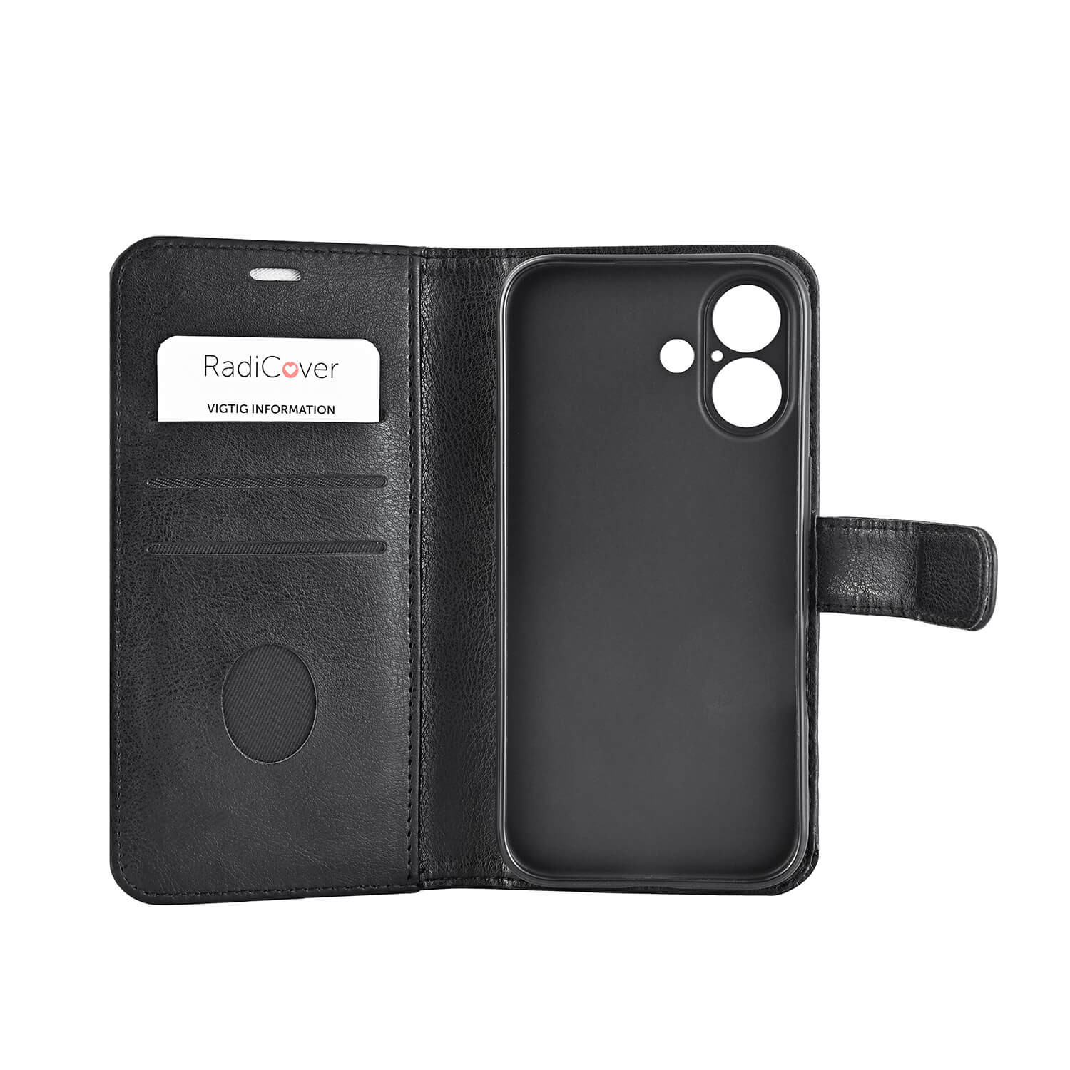 RADICOVER Flipcov Anti Radiation RFID 3 card MagS iPhone 16 Black PU