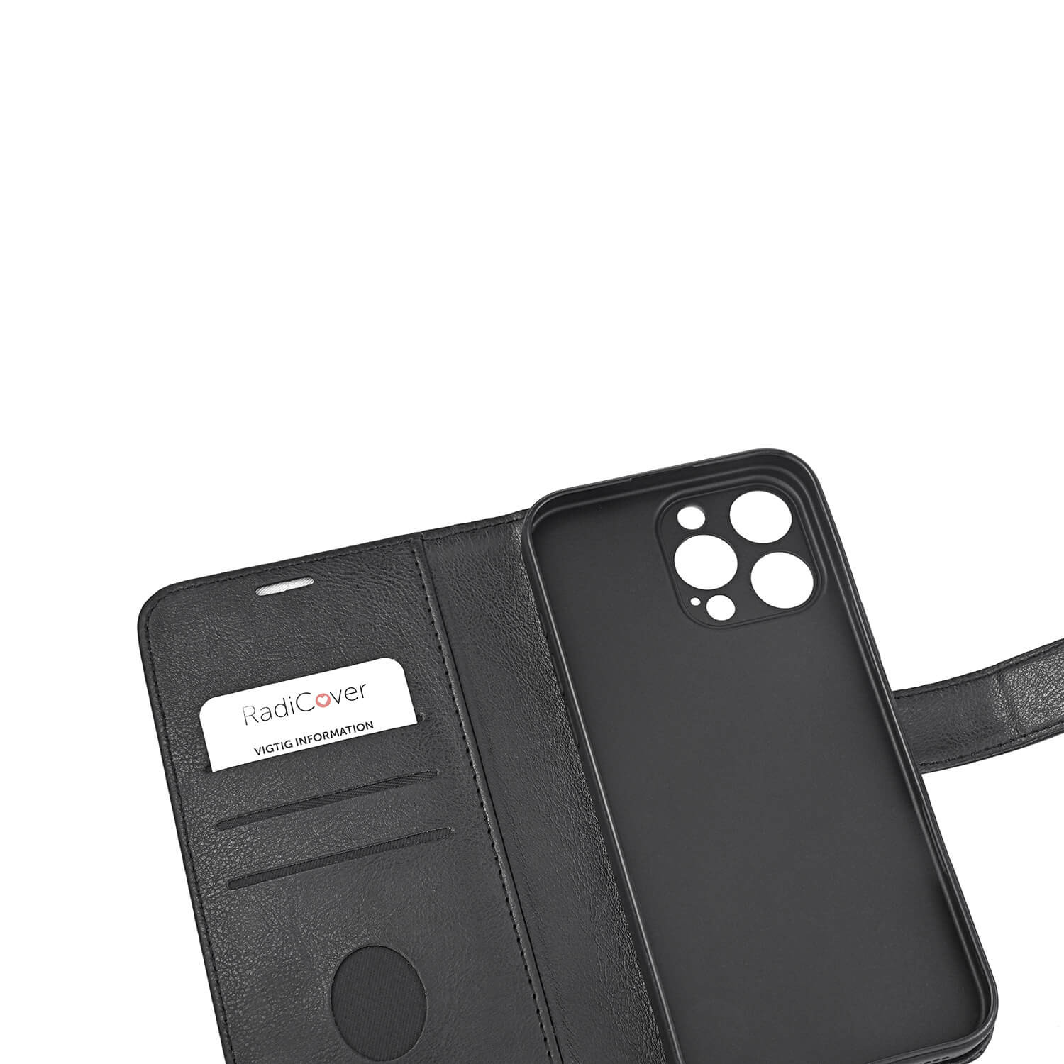 RADICOVER Flipcov Anti Radiation RFID 3 card MagS iPhone 16 Pro Max Black PU