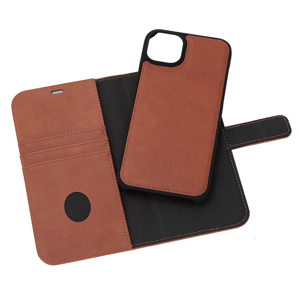 RADICOVER 2in1 Anti Radiation RFID 3 card iPhone 14 Plus 6,7" Brown Leather