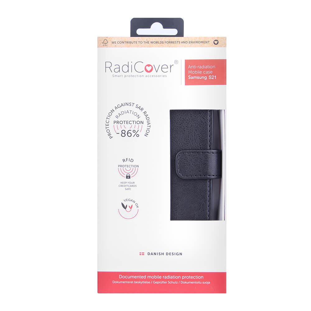 RADICOVER Flipcov Anti Radiation RFID 3 card SamsungGalaxy S21/S30 Black PU