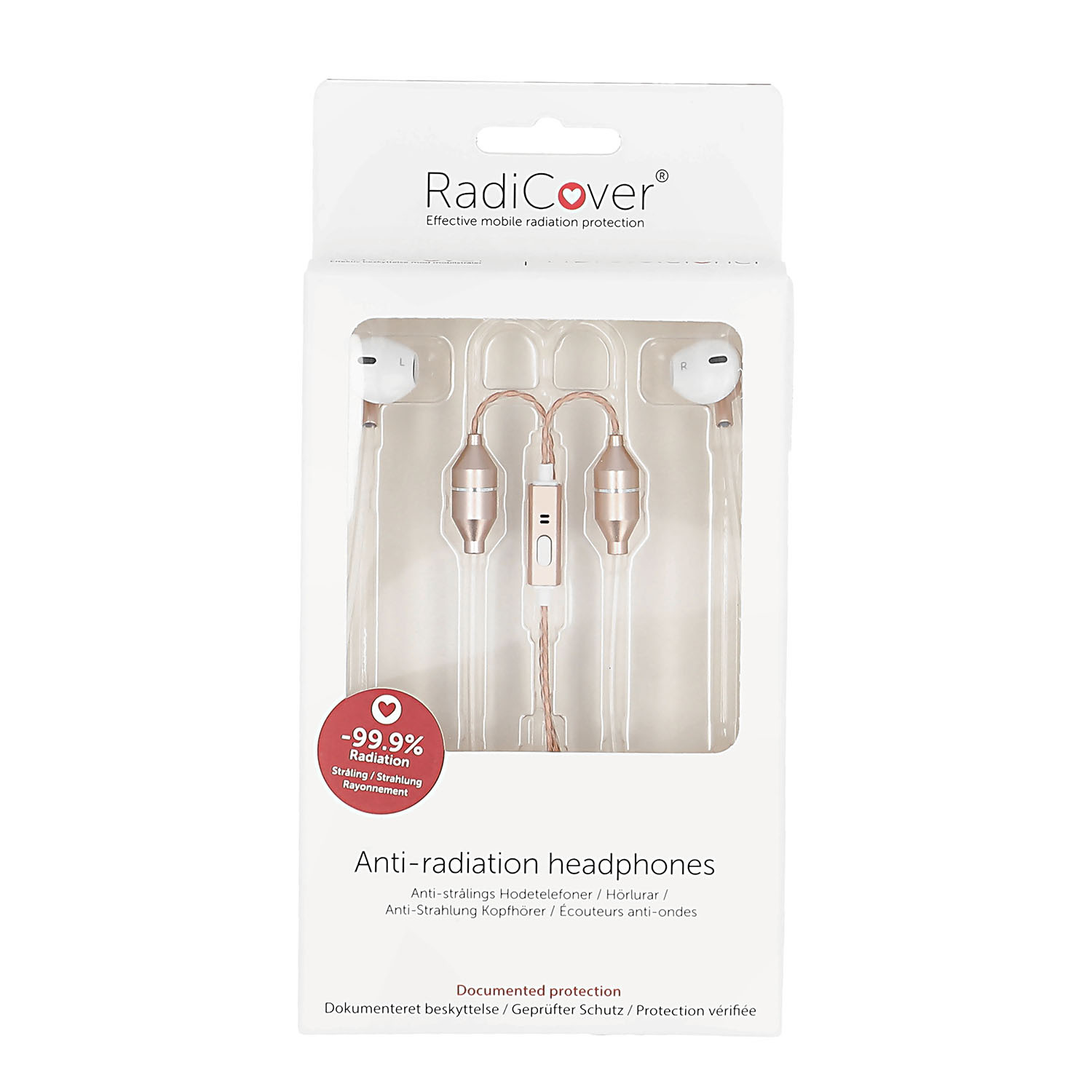 RADICOVER Radiation protected Headphone Wired In-Ear MIC volume control