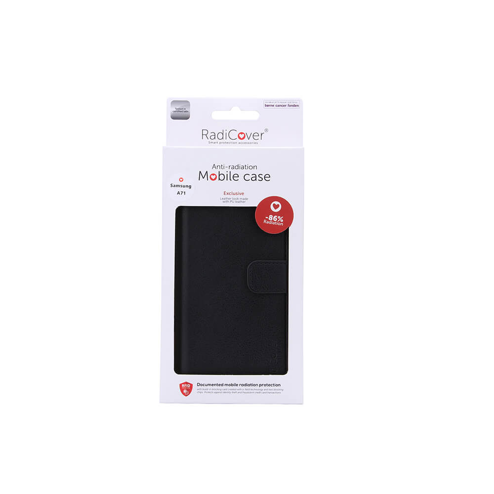 RADICOVER Flipcov Anti Radiation RFID 3 card Samsung Galaxy A71 Black PU