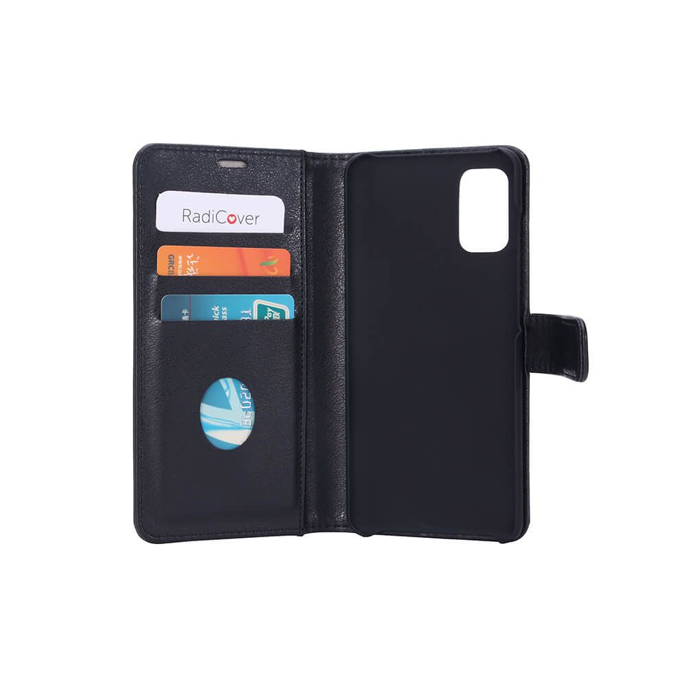 RADICOVER Flipcov Anti Radiation RFID 3 card Samsung Galaxy A41 Black PU