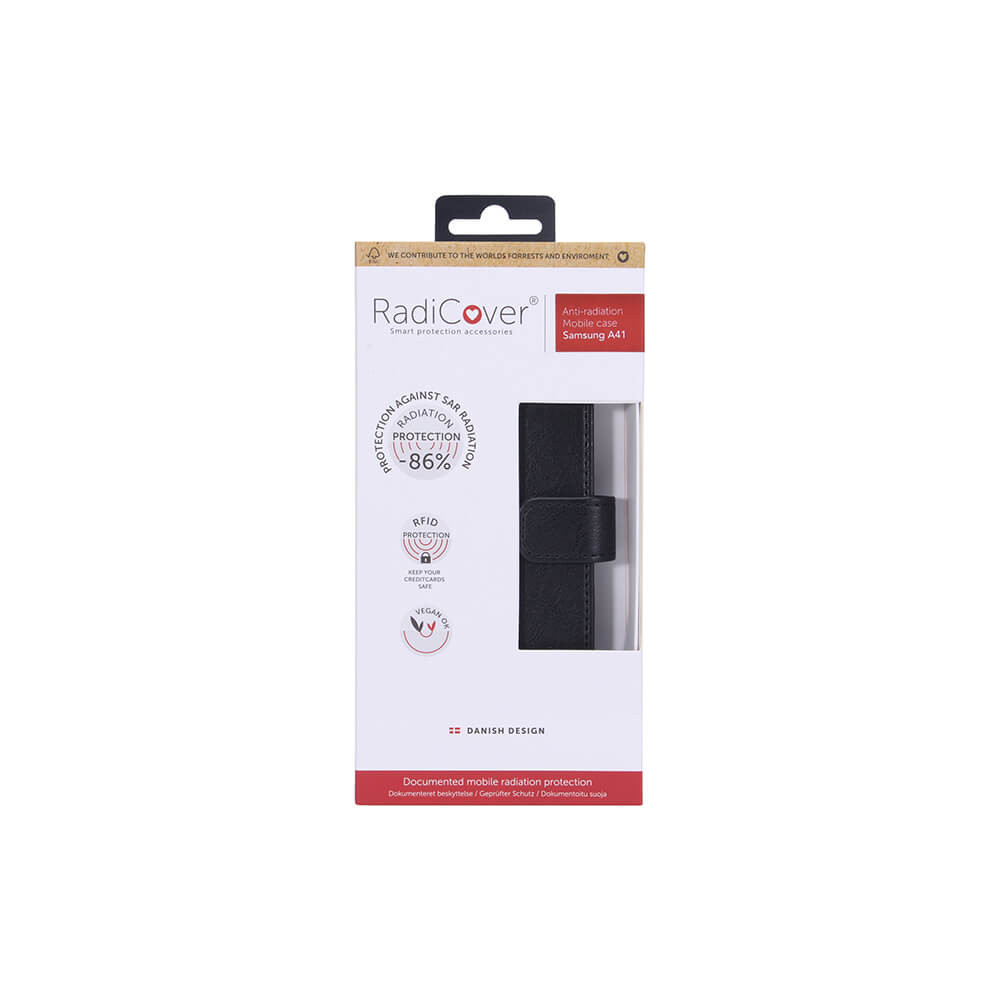 RADICOVER Flipcov Anti Radiation RFID 3 card Samsung Galaxy A41 Black PU