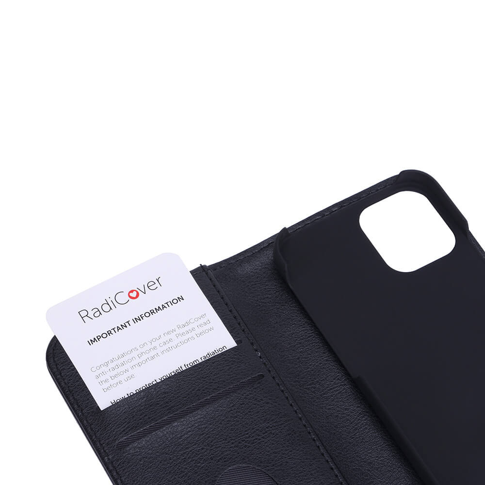 RADICOVER Flipcov Anti Radiation RFID 3 card iPhone 12 Mini Black PU
