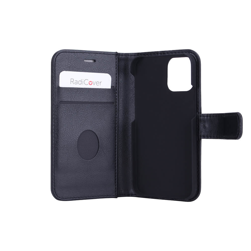 RADICOVER Flipcov Anti Radiation RFID 3 card iPhone 12 Mini Black PU