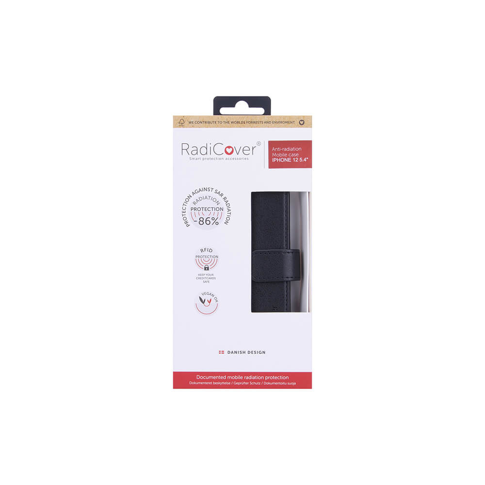 RADICOVER Flipcov Anti Radiation RFID 3 card iPhone 12 Mini Black PU