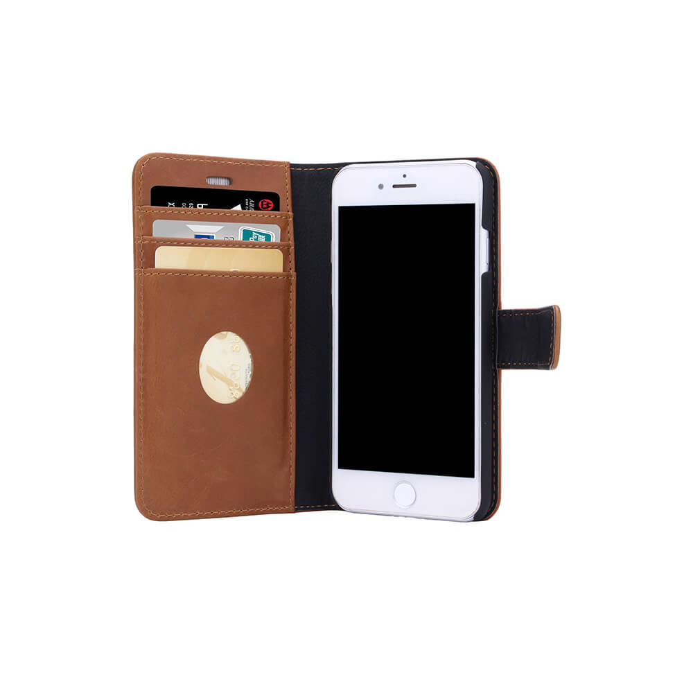 RADICOVER 2in1 Anti Radiation RFID 3 card iPhone 6/7/8/SE2020 Brown Leather