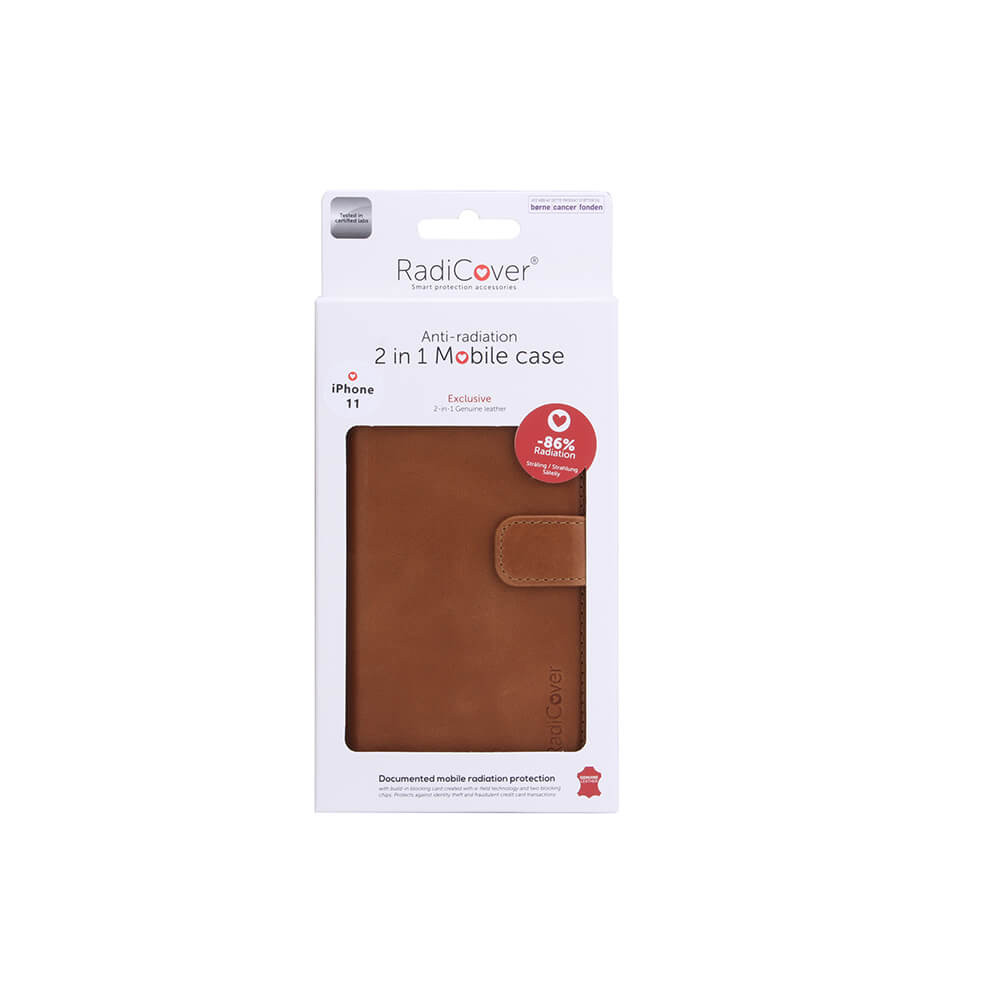 RADICOVER 2in1 Anti Radiation RFID 3 card iPhone 11 Brown Leather
