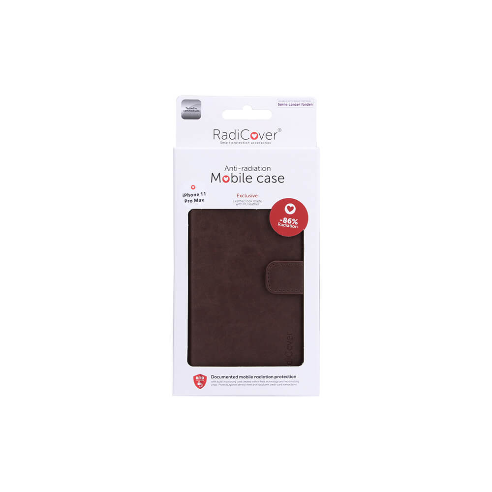 RADICOVER Flipcov Anti Radiation RFID 3 card iPhone 11 Pro Max Brown PU