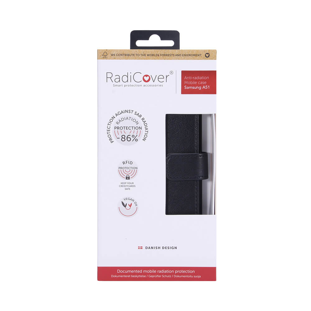 RADICOVER Flipcov Anti Radiation RFID 3 card Samsung Galaxy A51 Black PU