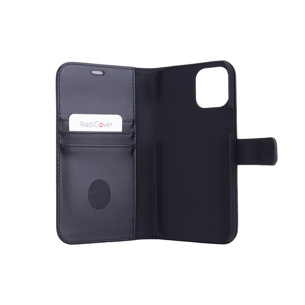RADICOVER 2in1 Anti Radiation RFID 3 card iPhone 12 Pro Max Black Leather