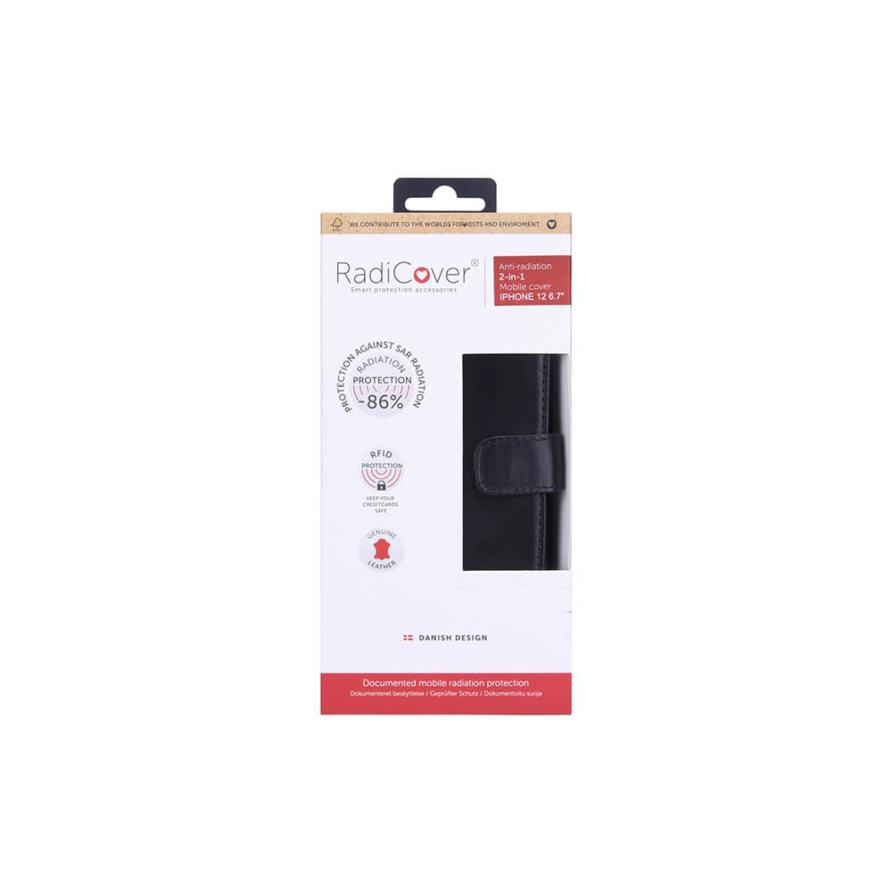 RADICOVER 2in1 Anti Radiation RFID 3 card iPhone 12 Pro Max Black Leather
