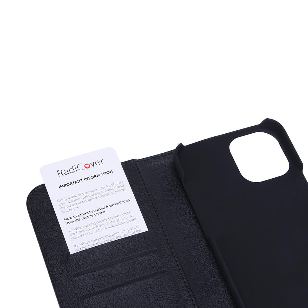 RADICOVER Flipcov Anti Radiation RFID 3 card iPhone 12 Pro Max Black PU