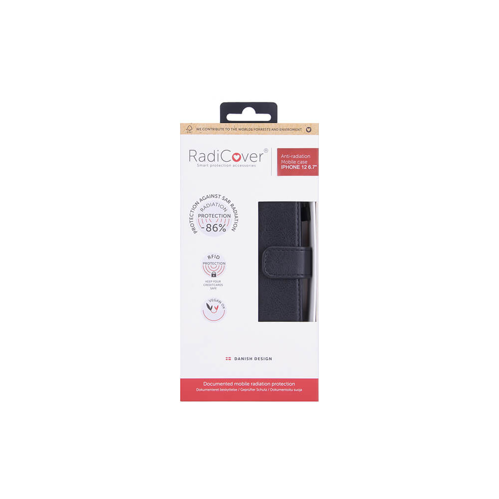 RADICOVER Flipcov Anti Radiation RFID 3 card iPhone 12 Pro Max Black PU