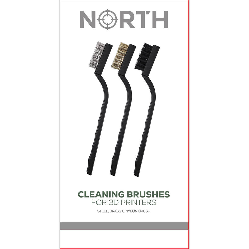NORTH Brush set for 3D Printers 3 Brushes (Nylon, Brass and Steel)