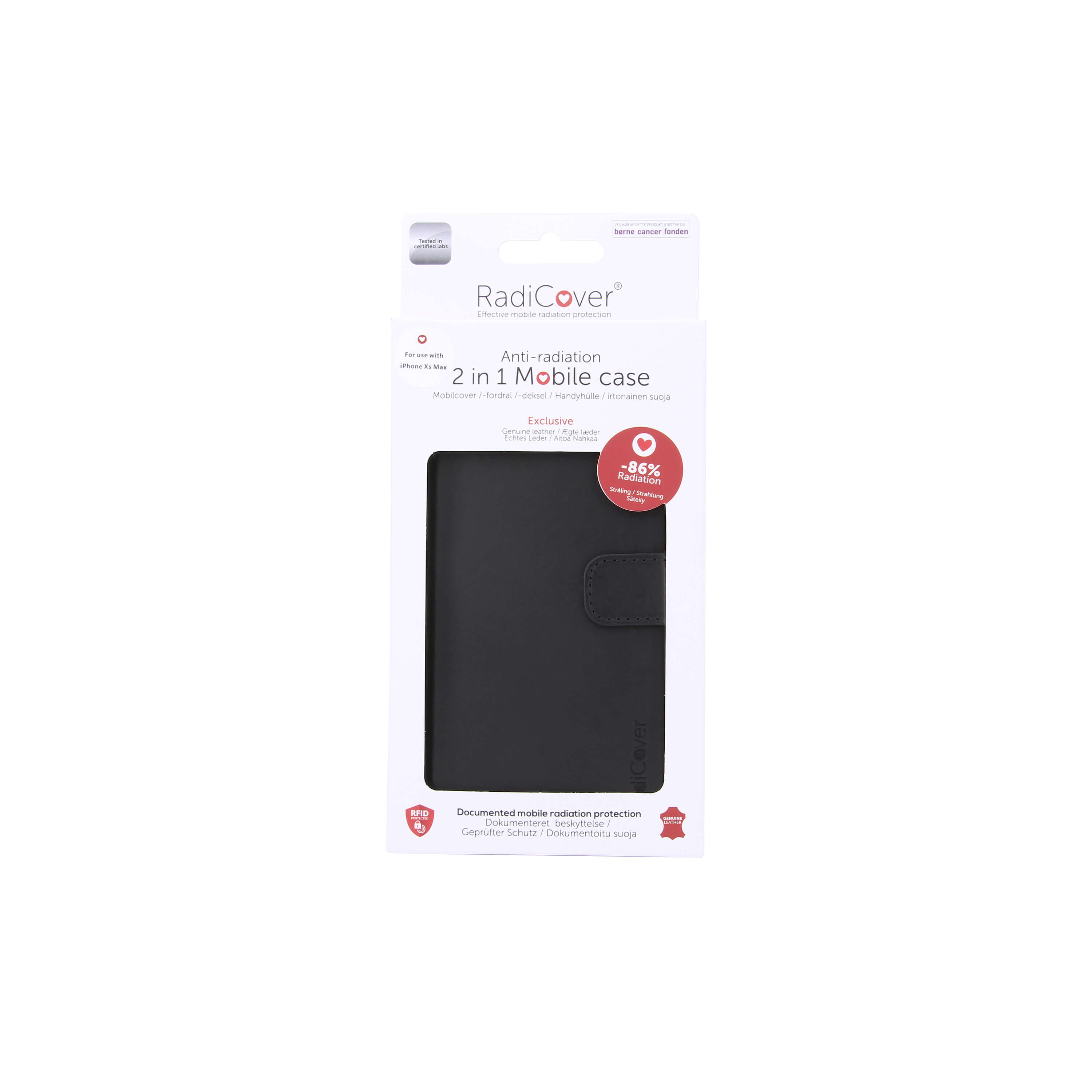 RADICOVER 2in1 Anti Radiation RFID 3 card iPhone XS MAX Black Leather