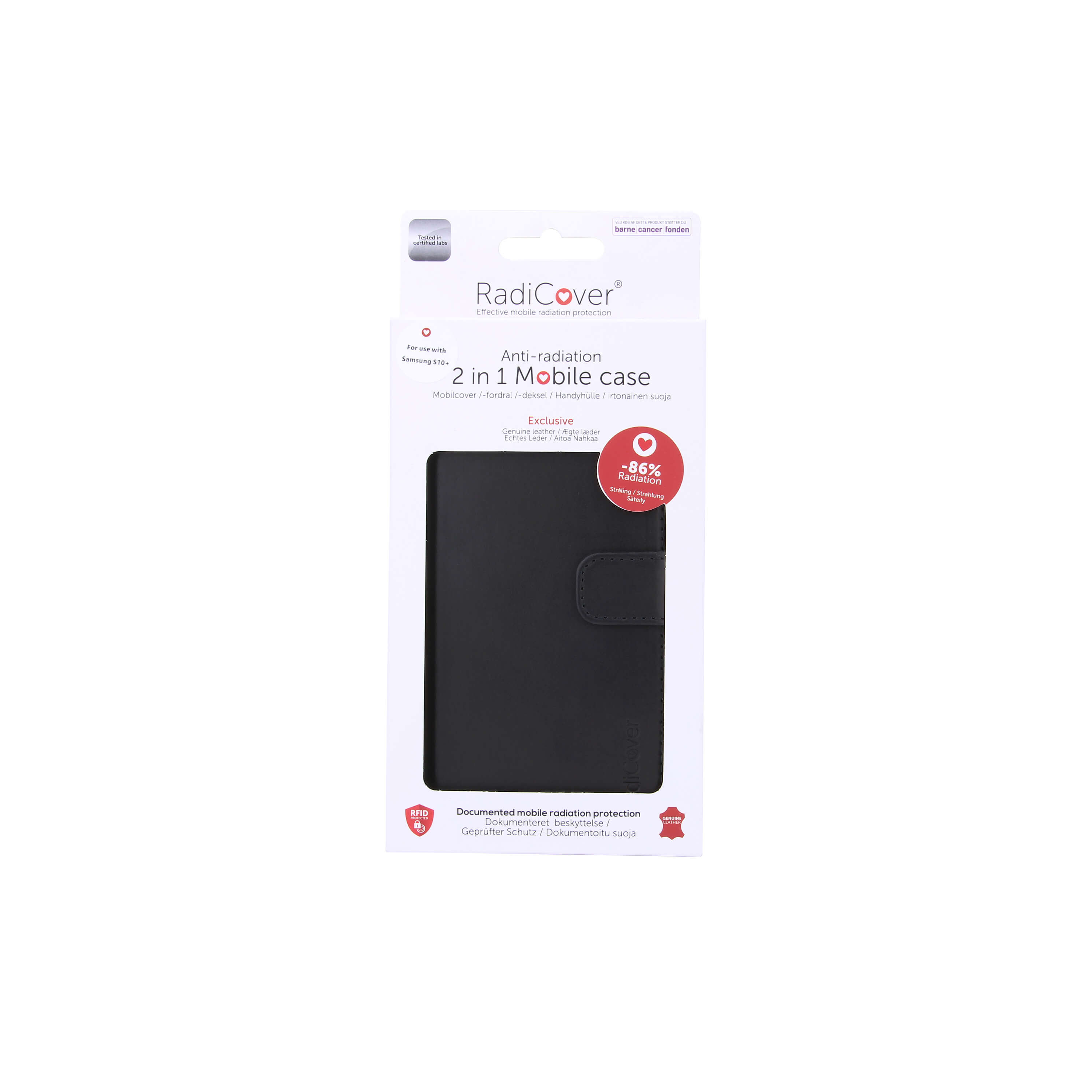 RADICOVER 2in1 Anti Radiation RFID 3 card Samsung Galaxy S10 PLUS Black Leather