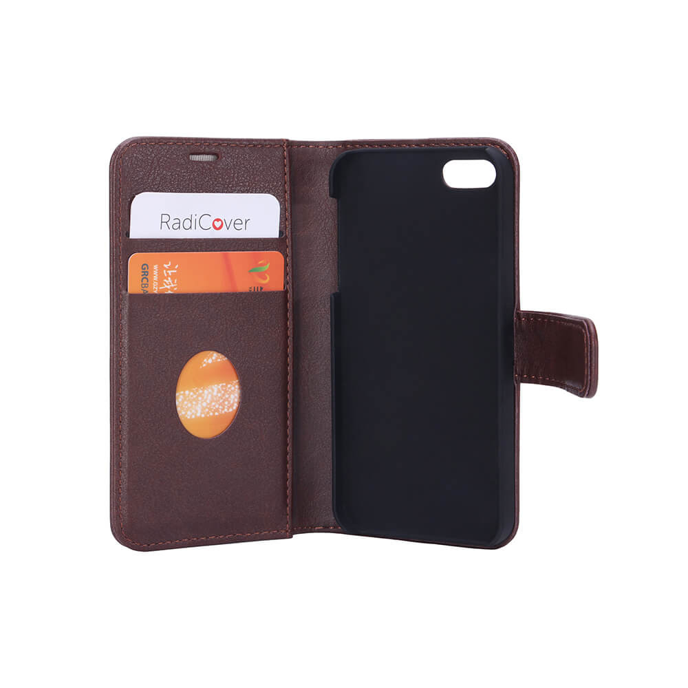 RADICOVER Flipcov Anti Radiation RFID 3 card iPhone 5/5S/SE Brown PU