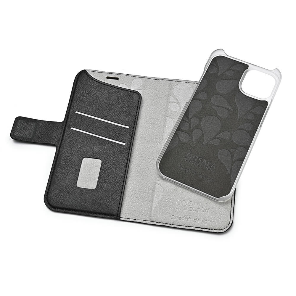 ONSALA Eco Wallet 2 card Recycled MagSerie iPhone 15 Plus Black