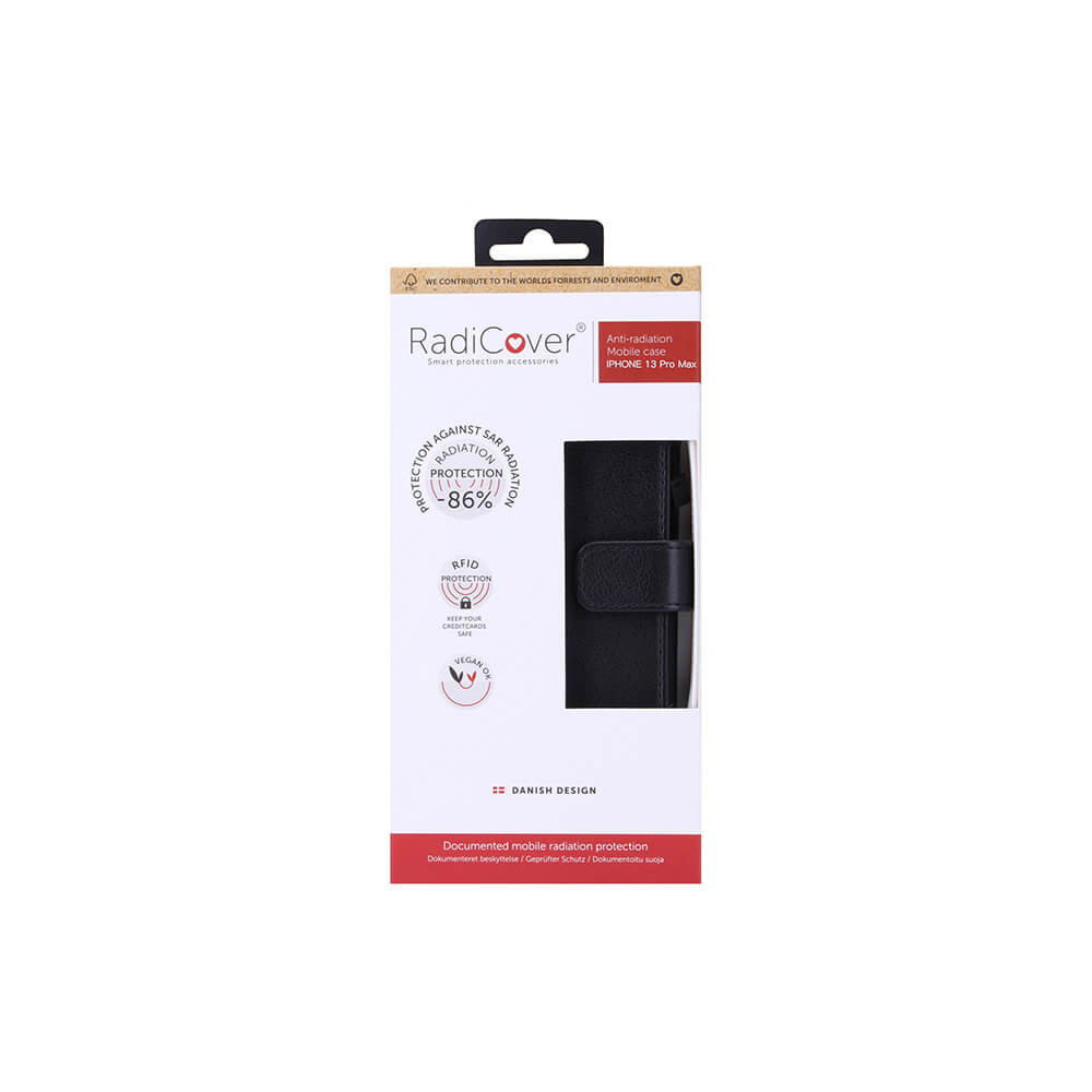RADICOVER Flipcov Anti Radiation RFID 3 card iPhone 13 Pro Max Black PU