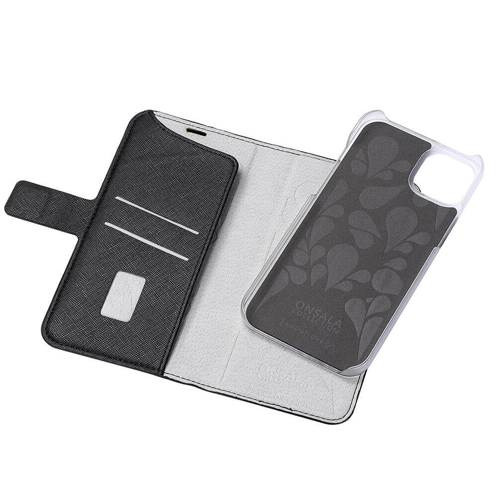 ONSALA COLLECTION Eco Wallet 2 card iPhone 14 Plus 6,7" Midnight Black