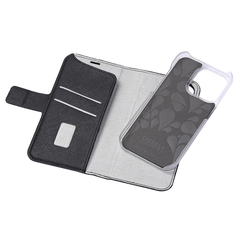 ONSALA COLLECTION Eco Wallet 2 card iPhone 14 Pro 6,1" Midnight Black