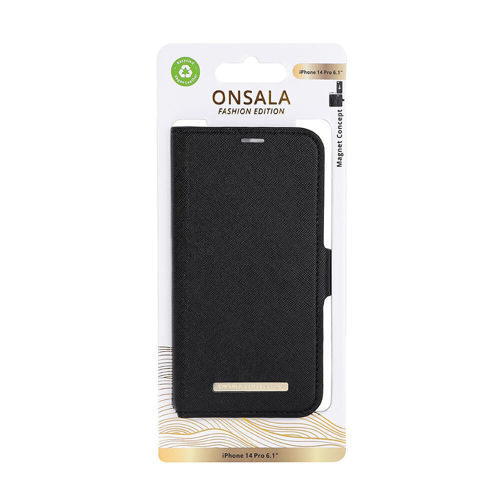 ONSALA COLLECTION Eco Wallet 2 card iPhone 14 Pro 6,1" Midnight Black