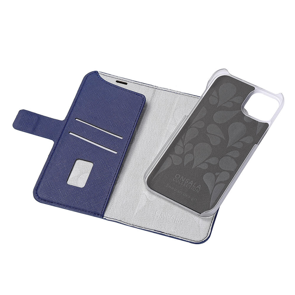 ONSALA COLLECTION Eco Wallet 2 card iPhone 14 Plus 6,7" Navy Blue