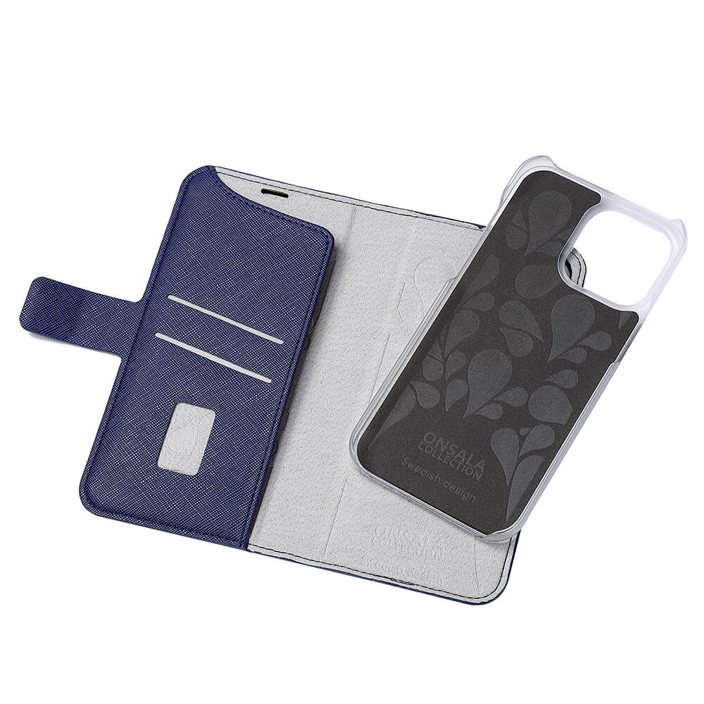 ONSALA COLLECTION Eco Wallet 2 card iPhone 14 Pro Max 6,7" Navy Blue