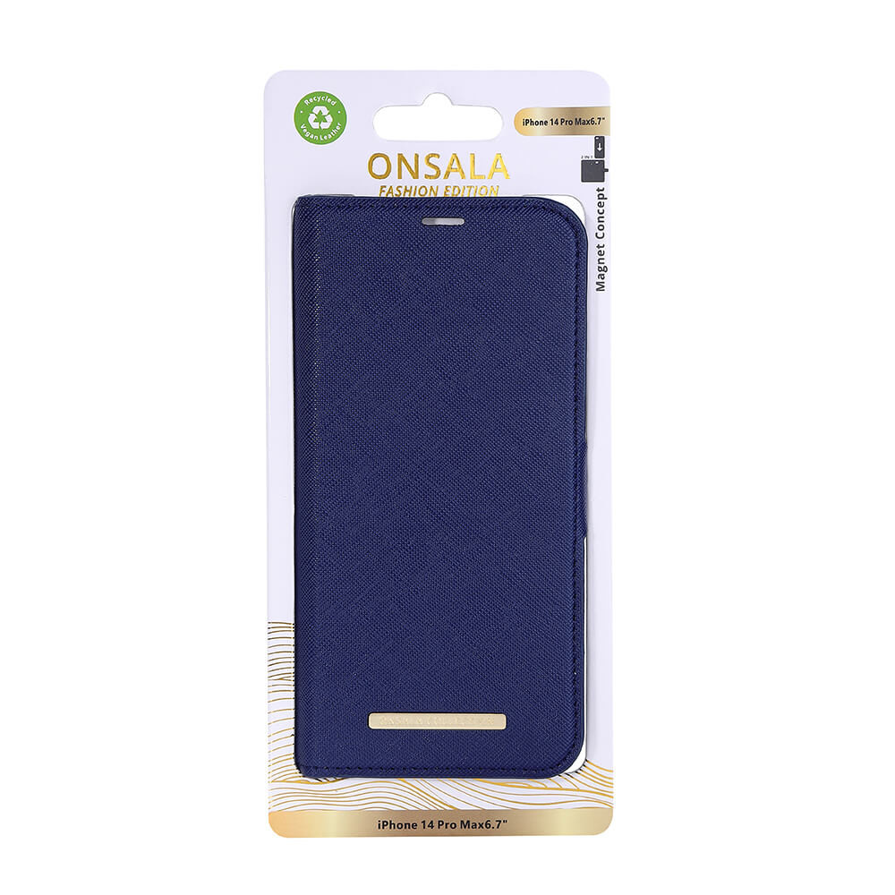 ONSALA COLLECTION Eco Wallet 2 card iPhone 14 Pro Max 6,7" Navy Blue