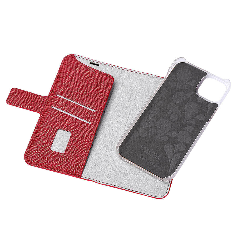 ONSALA COLLECTION Eco Wallet 2 card iPhone 14 Plus 6,7" Red