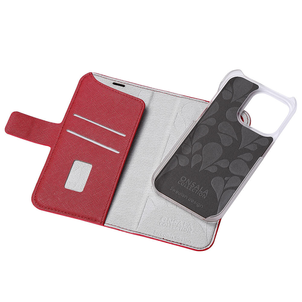 ONSALA COLLECTION Eco Wallet 2 card iPhone 14 Pro 6,1" Red