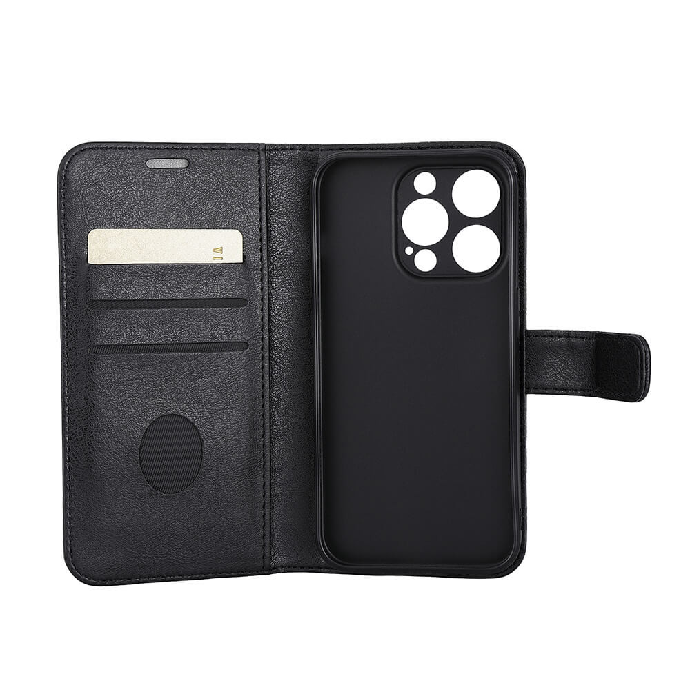 RADICOVER Flipcov Anti Radiation RFID 3 card MagS iPhone 15 Pro Black PU