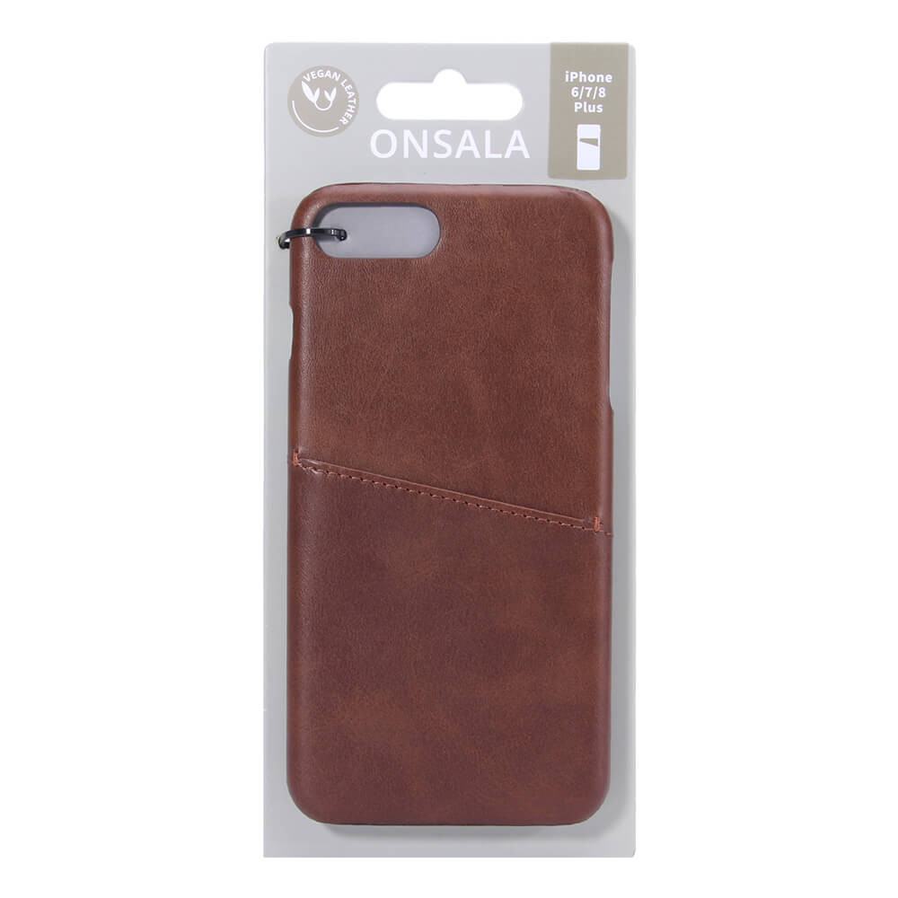 ONSALA Mobildeksel Brun med Kortlomme iPhone 6/7/8 Plus